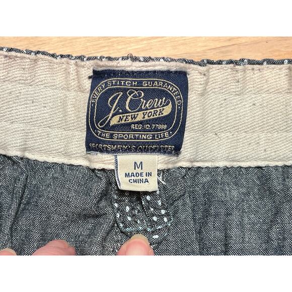 VTG J. Crew New York Pull On Drawstring Shorts SZ Navy Blue White Dots Preppy - Picture 4 of 7